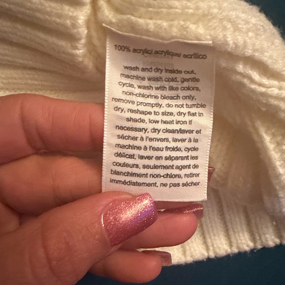 Tommy Hilfiger Cream Cable Knit Turtleneck Sweater - Picture 10 of 11